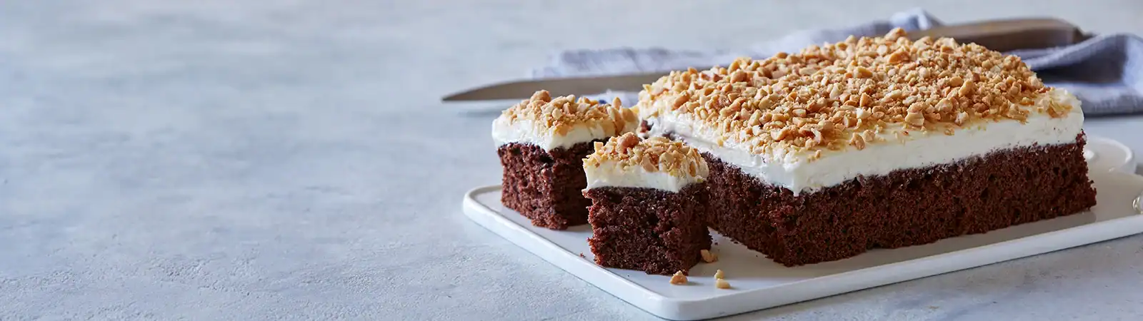 Light Chocolate Cake with Cream Cheese Topping - Emborg Singapore